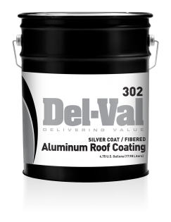 Del-Val 302 Silver Coat Fibered Aluminum Roof Coating - 5 Gallon Pail