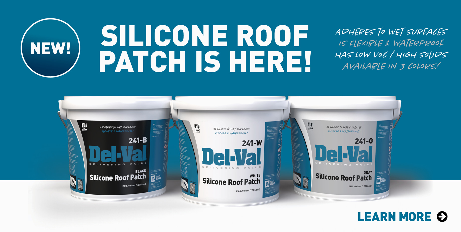 Del-Val 241 Silicone Roof Patch Introduction Hero Slide