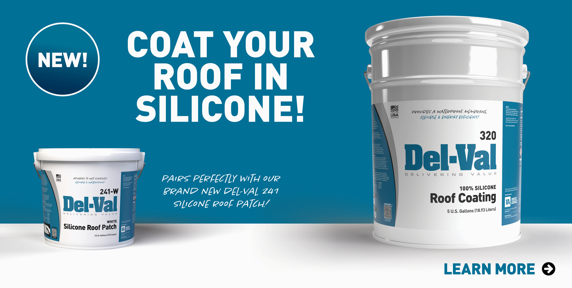 Del-Val 320 Silicone Roof Coating Introduction Hero Slide