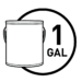 1 Gallon Bucket Capacity Icon