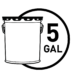 5 Gallon Pail with Lid Capacity Icon