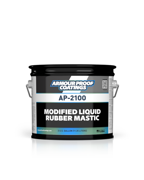 AP-2100 Modified Liquid Rubber Mastic 2024 Rebrand in 3 Gallon Pail