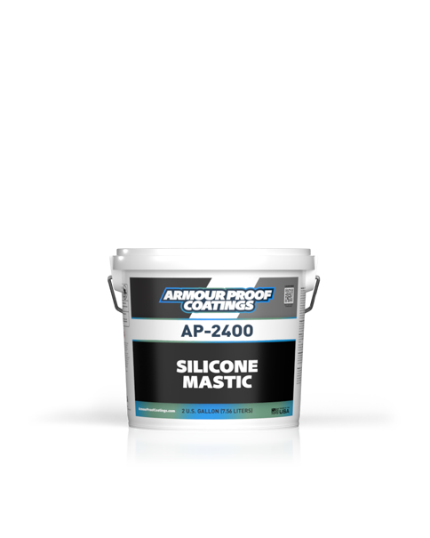 AP-2400 Silicone Mastic 2024 Rebrand in 2 Gallon Plastic Bucket
