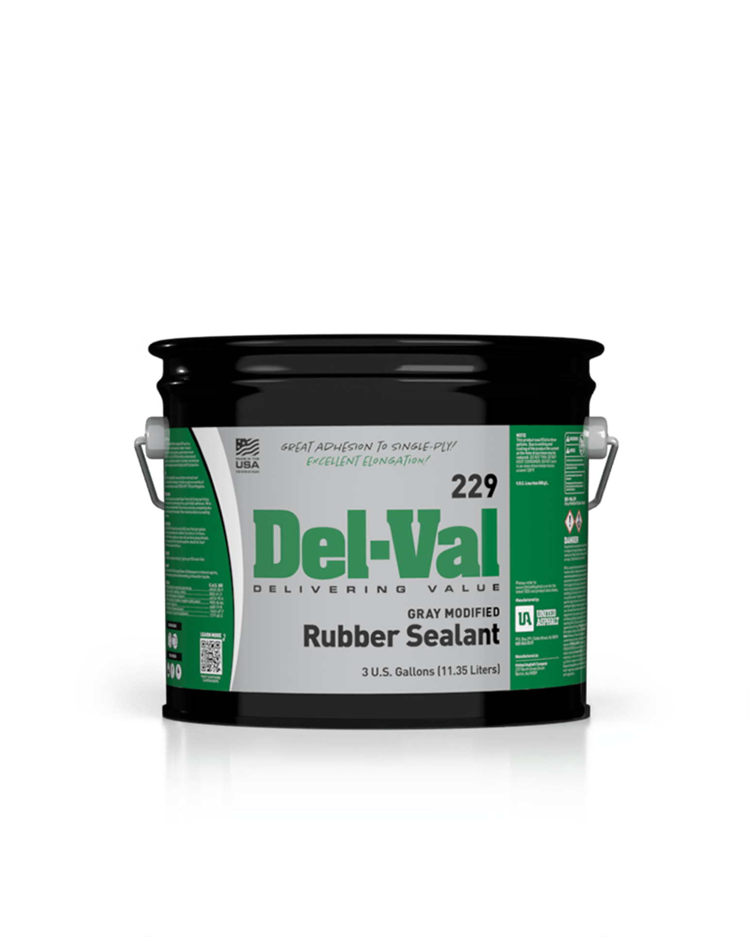 Del-Val 229 Gray Modified Rubber Sealant in 3 Gallon Pail
