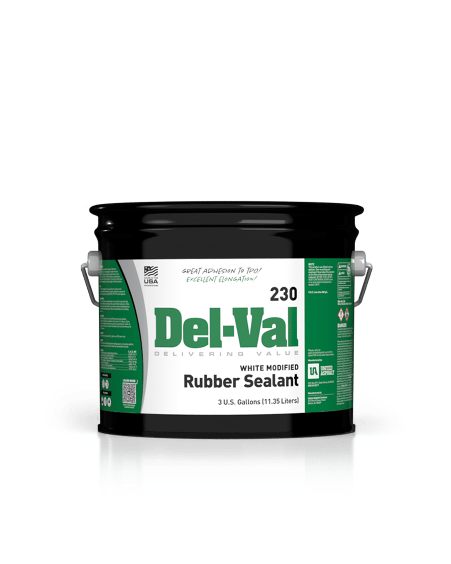 Del-Val 230 White Modified Rubber Sealant in 3 Gallon Pail