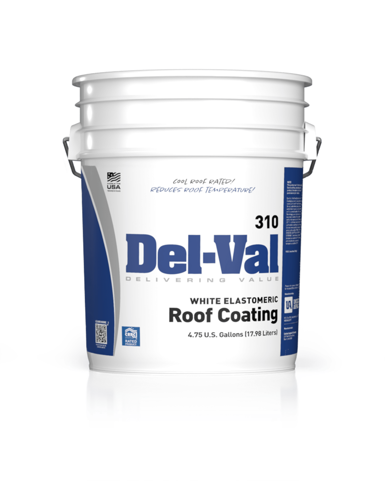 Del-Val 310 White Elastomeric Roof Coating in 5 Gallon Bucket