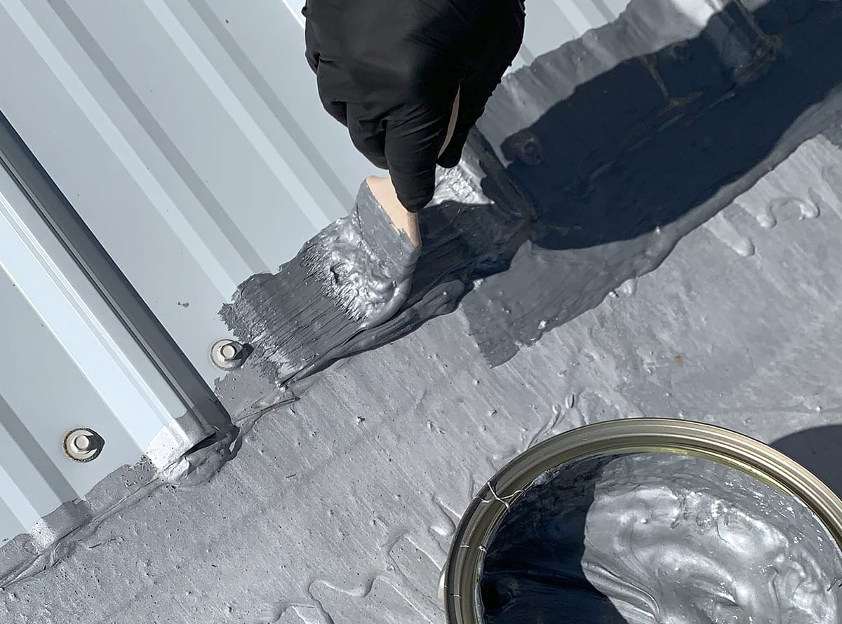 AP-2200 Moisture Cure Polyurethane Mastic Metal Roof Seam Repair Detail