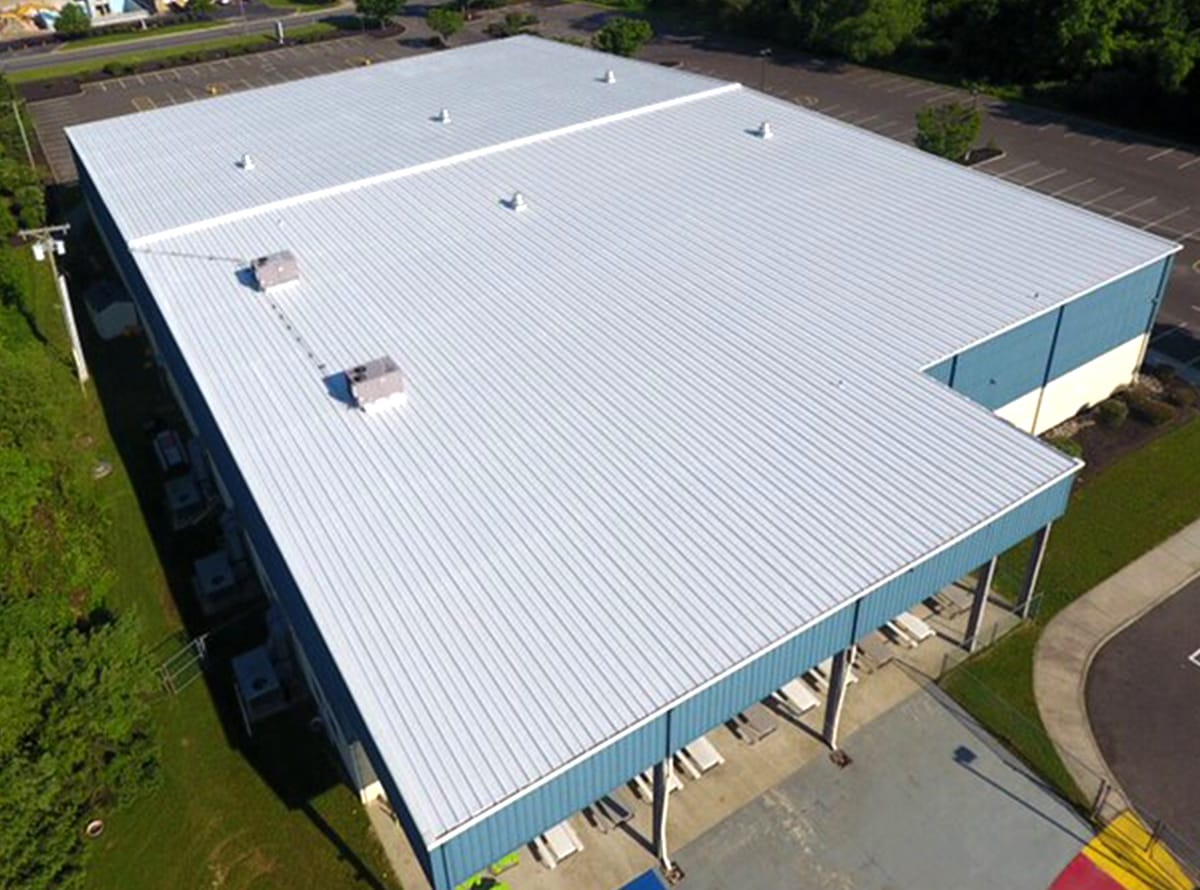 AP-3200 Acrylic Roof Coating Metal Roof Restoration Drone Shot