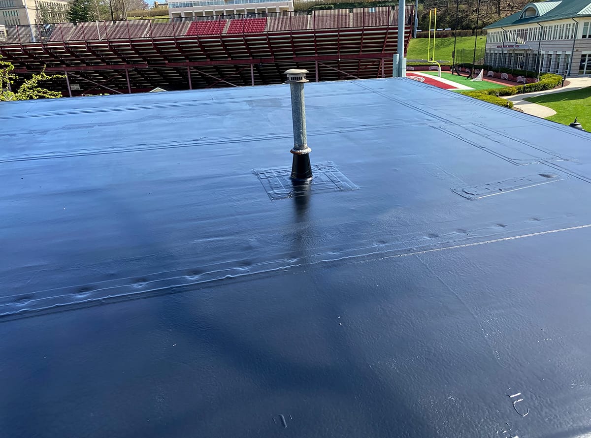 AP-6100 EPDM Stadium Roof Restoration with Black Modified Rubber Roof Coating