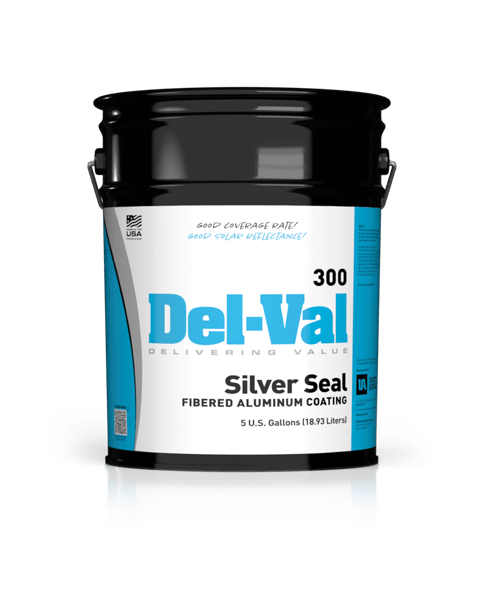 Del-Val 300 Silver Seal Fibered Aluminum Coating in 5 Gallon Pail