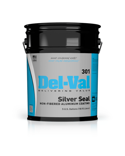Del-Val 301 Silver Seal Non-Fibered Aluminum Coating in 5 Gallon Pail