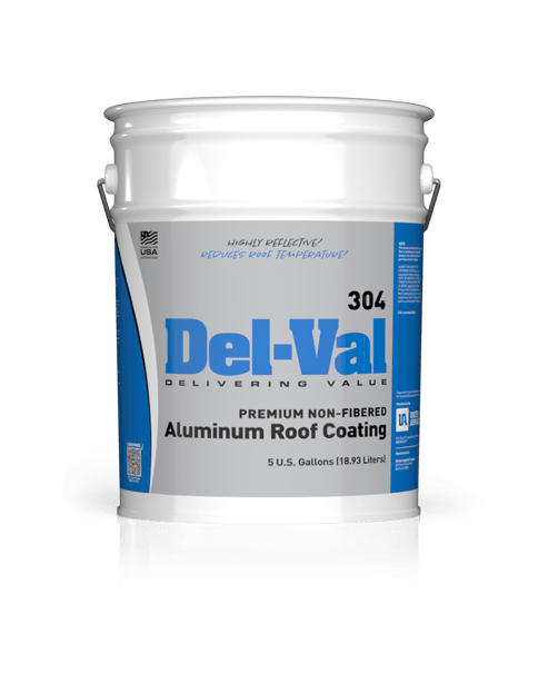Del-Val 304 Premium Non-Fibered Aluminum Roof Coating in 5 Gallon Pail