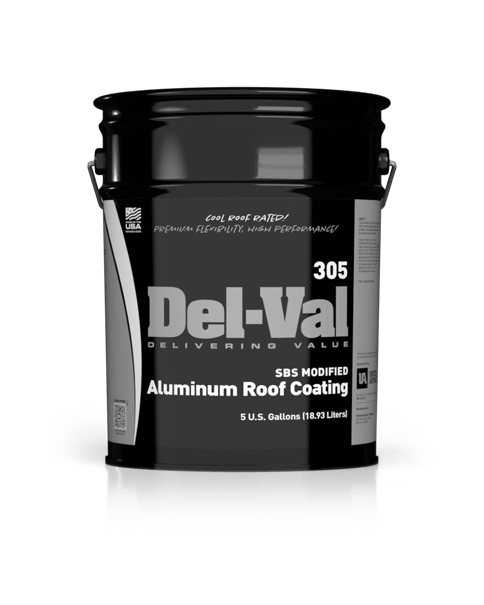 Del-Val 305 SBS Modified Aluminum Roof Coating in 5 Gallon Pail