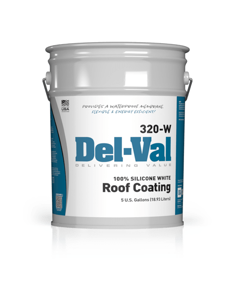 Del-Val 320-W 100% Silicone Roof Coating in White in 5 Gallon Pail