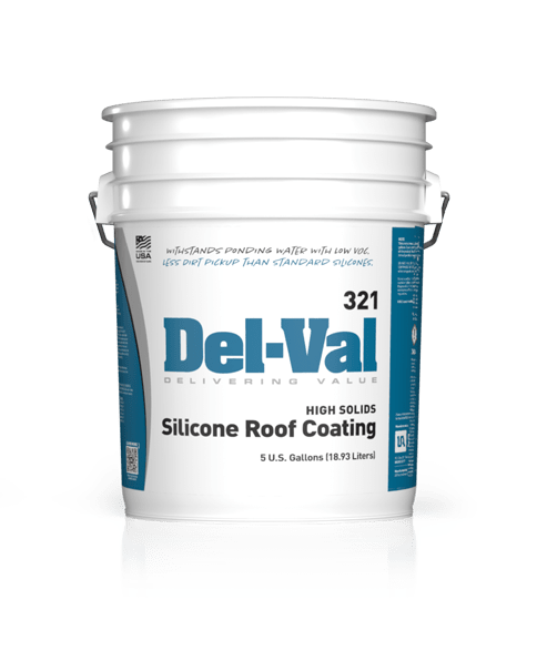 Del-Val 321 High Solids Silicone Roof Coating in White in 5 Gallon Bucket