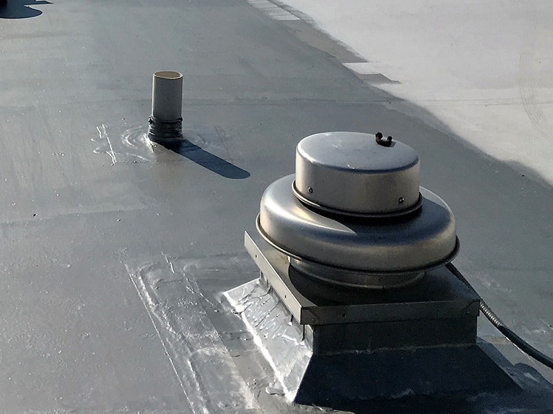 Image of roof base coated with AP-5100 Moisture Cure Polyurethane Coating.