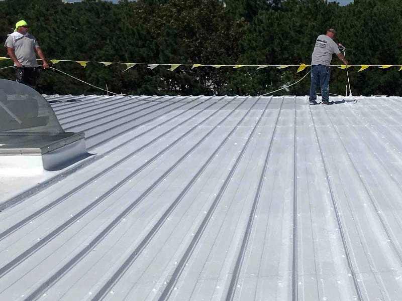 Image of Metal Roof Restoration with AP-3200 Acrylic Finish Coating Spray Application View 2