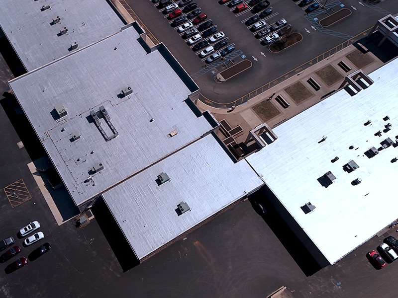 Image of Deptford Shopping Center Deptford, NJ - AP-5100 Moisture Cure Polyurethane Finished Project from Corner Drone View Above