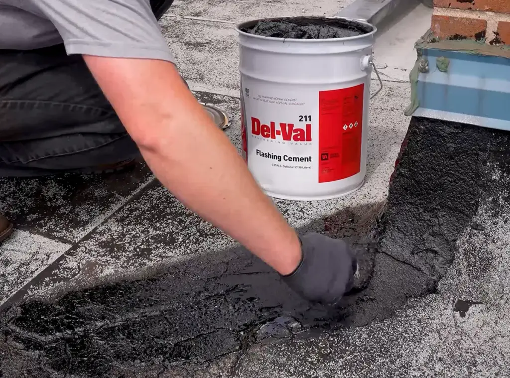Re-flashing a Wall Transition with Del-Val 211 Flashing Cement